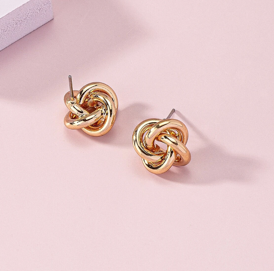 Twist Gold  stud earrings